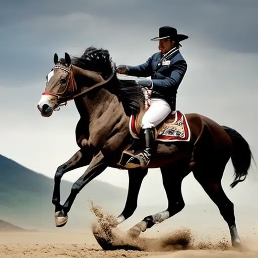 An image capturing the transformative journey of a horse and rider, showcasing their unbreakable bond as they conquer obstacles together, radiating confidence through their synchronized movements and determined expressions