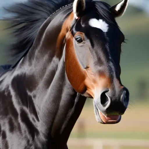 An image capturing a horse's raised ears, forward-facing eyes, relaxed jaw, and gently arched neck, conveying attentive engagement and trust in effective communication