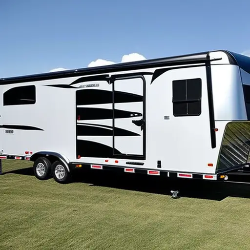 An image showcasing a spacious horse trailer with sturdy construction, ample ventilation, and adjustable partitions